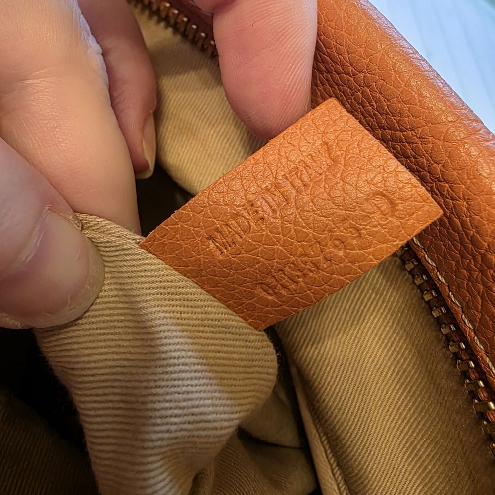 🧡 Authenticated Chloé Paraty Medium Satchel Bag in Orange Leather Suntan - Picture 10 of 16